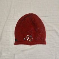 Button Knit Beanie【Red】