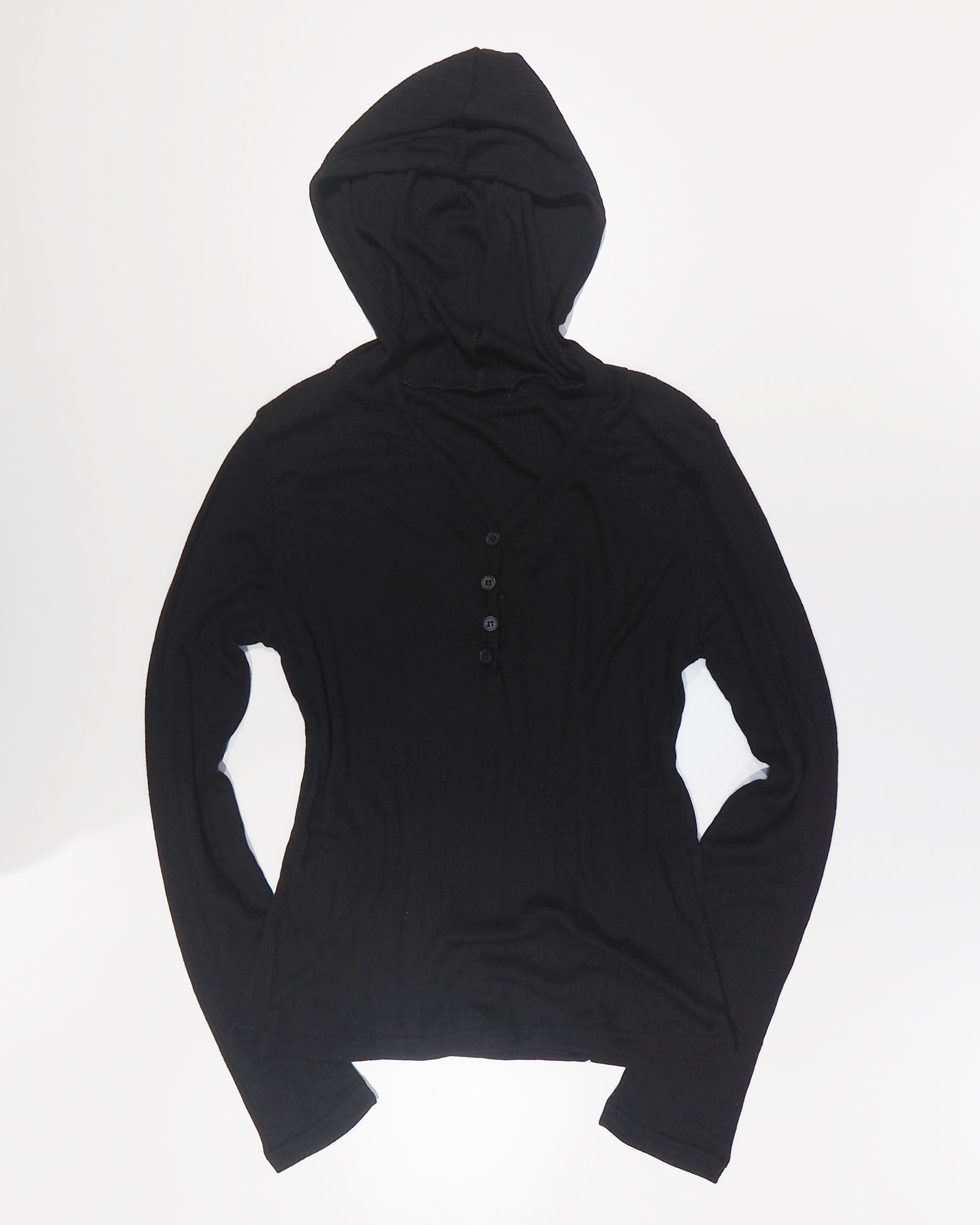 henry-neck hoodie cutsewn