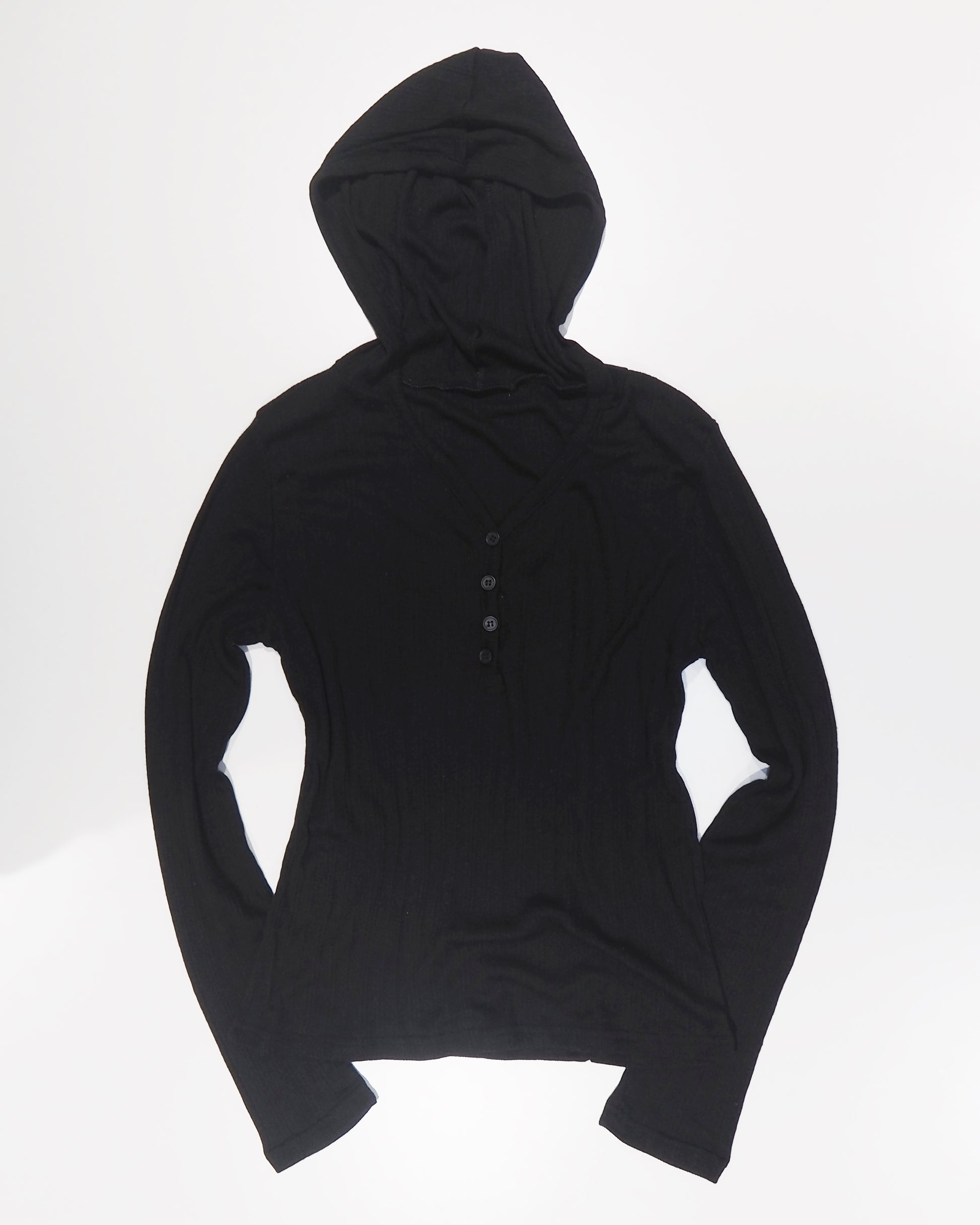 henry-neck hoodie cutsewn