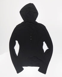 henry-neck hoodie cutsewn