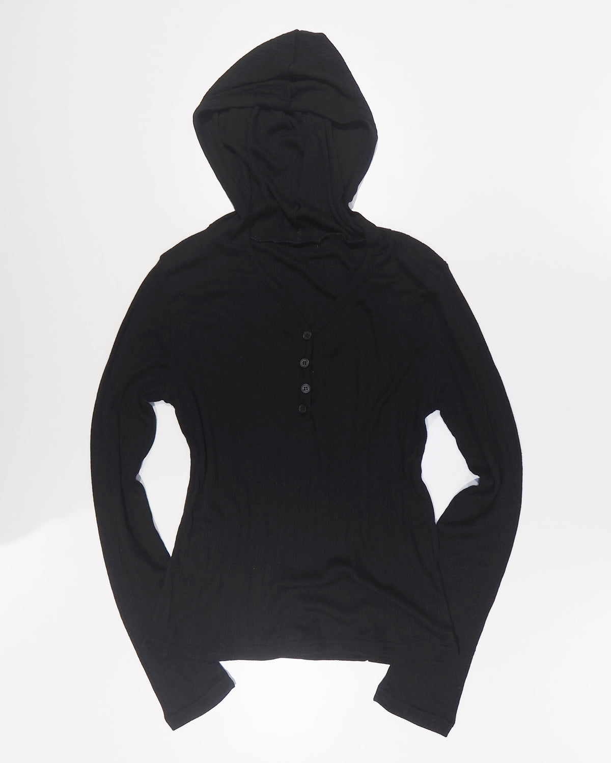henry-neck hoodie cutsewn