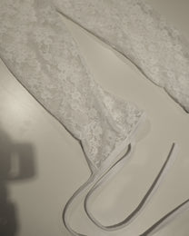 Sheer-Lace Ribon Leggings