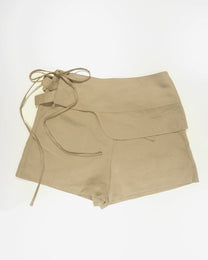belted panel mini pants