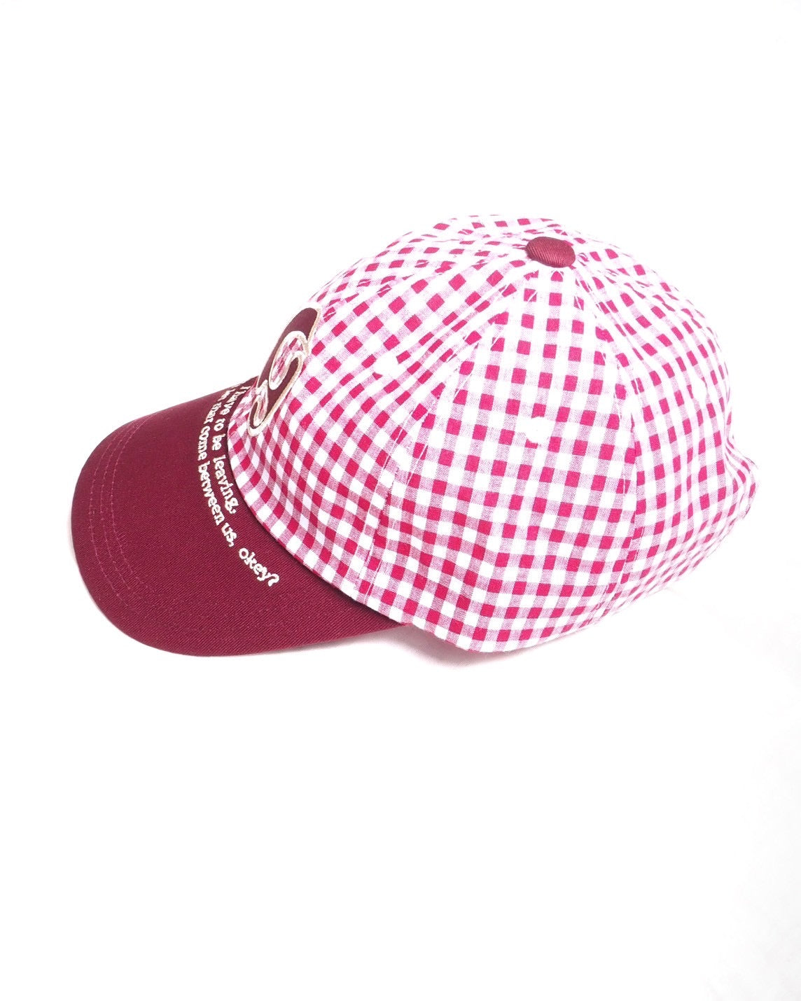 Gingham Logo Embroidery Cap