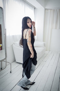 Heavy rib-shirring Leggings Pants