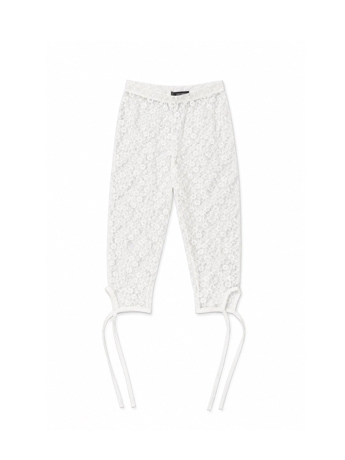 Sheer-Lace Ribon Leggings
