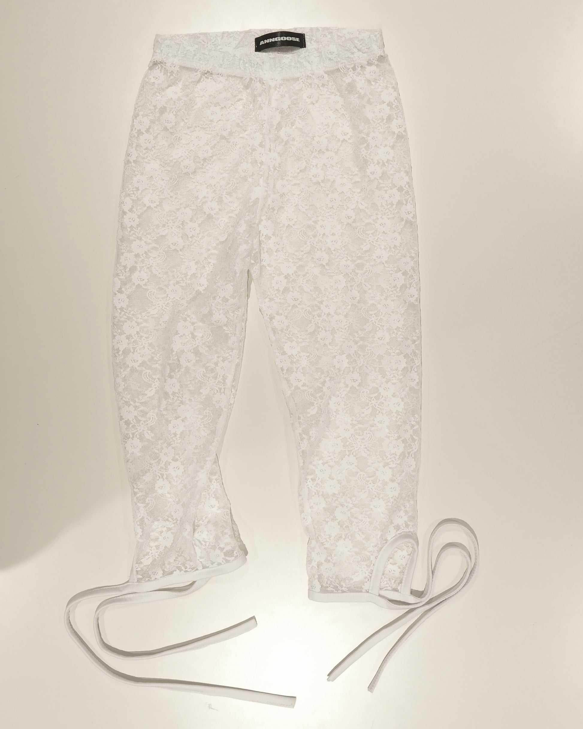 Sheer-Lace Ribon Leggings