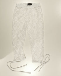 Sheer-Lace Ribon Leggings