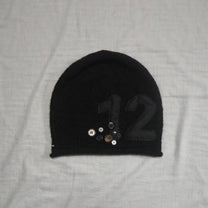 Button Knit Beanie【Black】