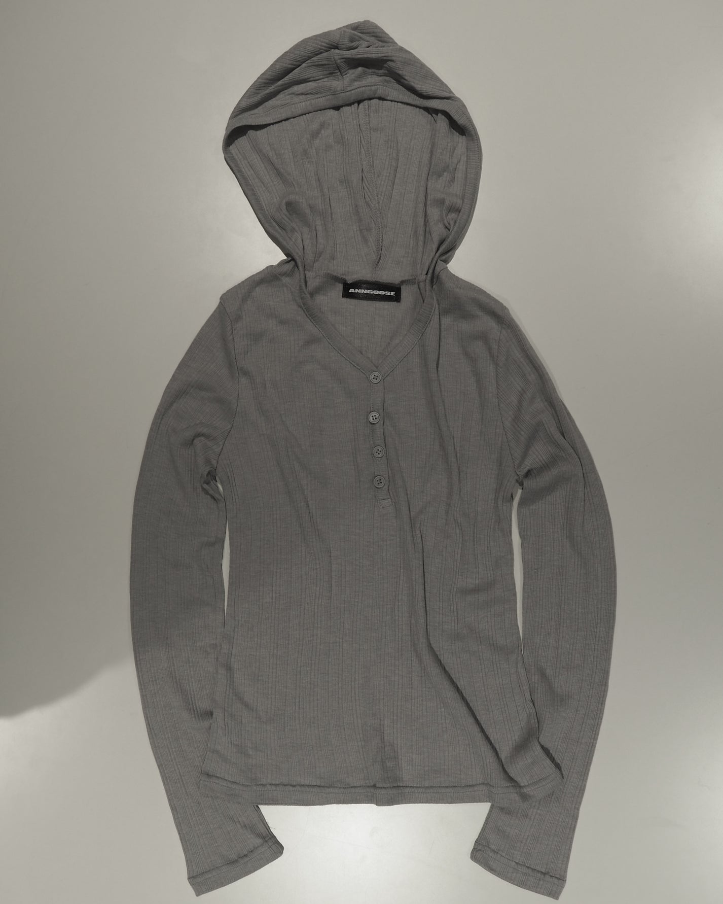 henry-neck hoodie cutsewn