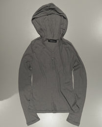 henry-neck hoodie cutsewn