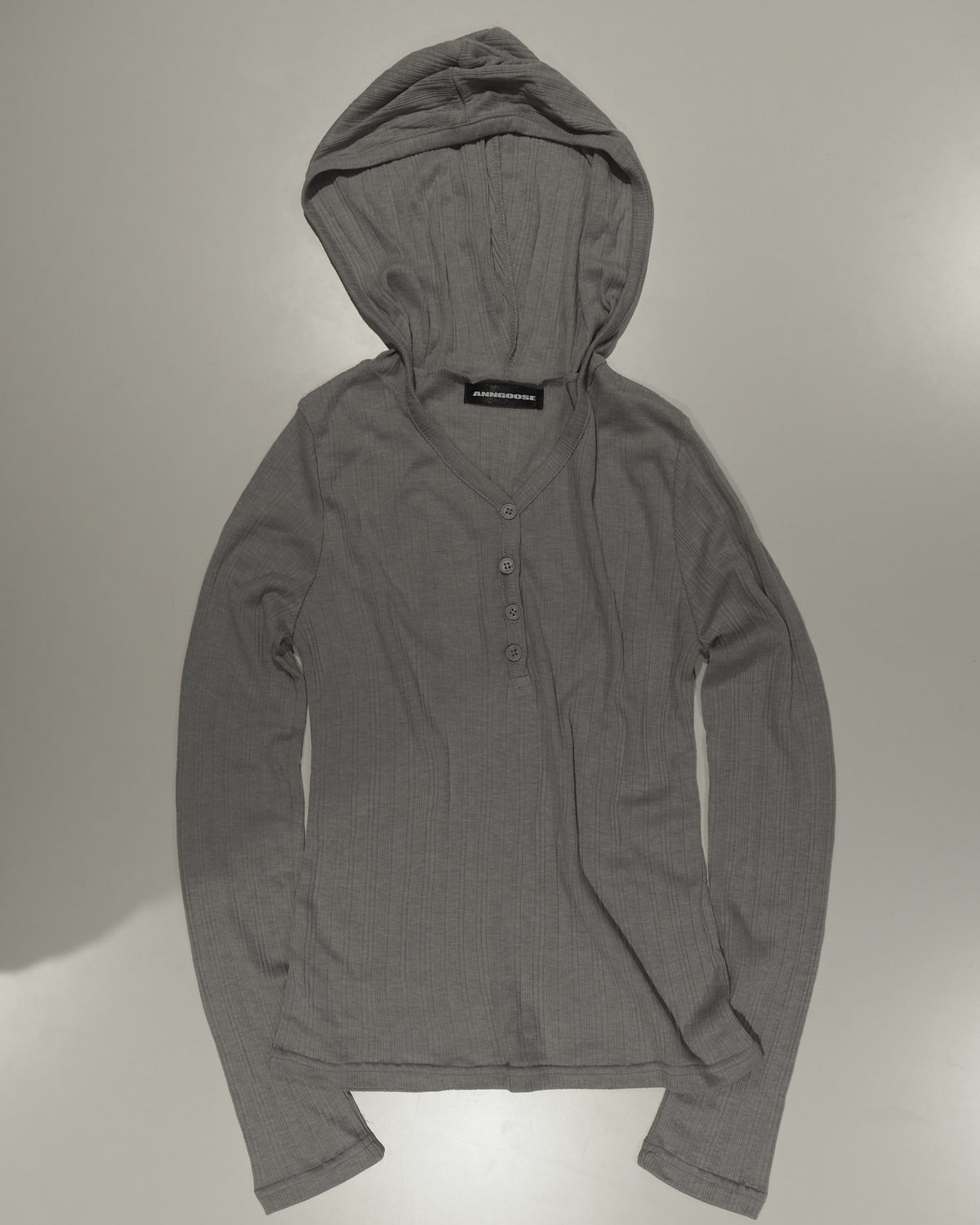 henry-neck hoodie cutsewn