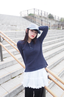 Gingham Logo Embroidery Cap