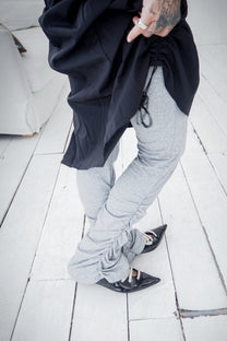 Heavy rib-shirring Leggings Pants